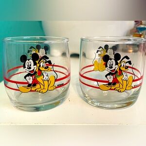 Disney Mickey and Pluto juice glasses - Clear